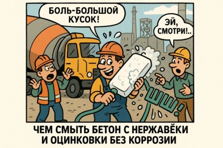 Как эффективно удалить бетон с нержавейки и оцинковки без риска коррозии