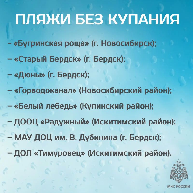 Главное управление МЧС России по Новосибирской области публикует список официально открытых пляжей